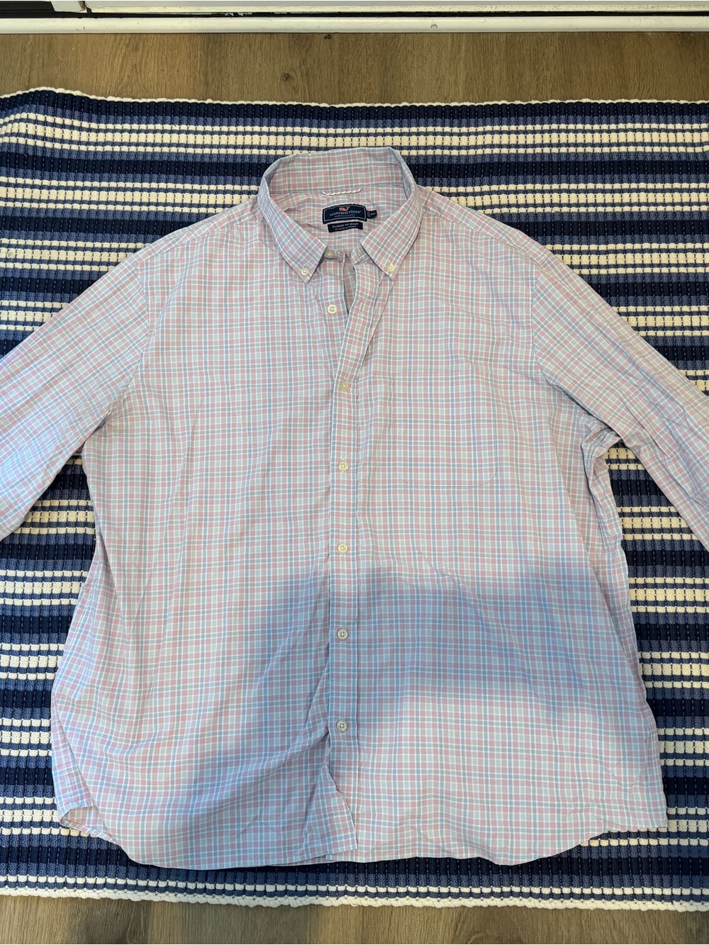 Vineyard Vines Pink and Blue Plaid Button-Down Shirt